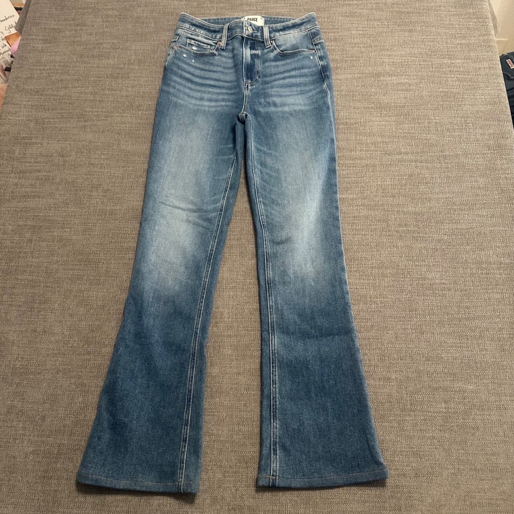 Paige Laurel Canyon Jeans Womens 26 Blue  High Rise Flare Distressed